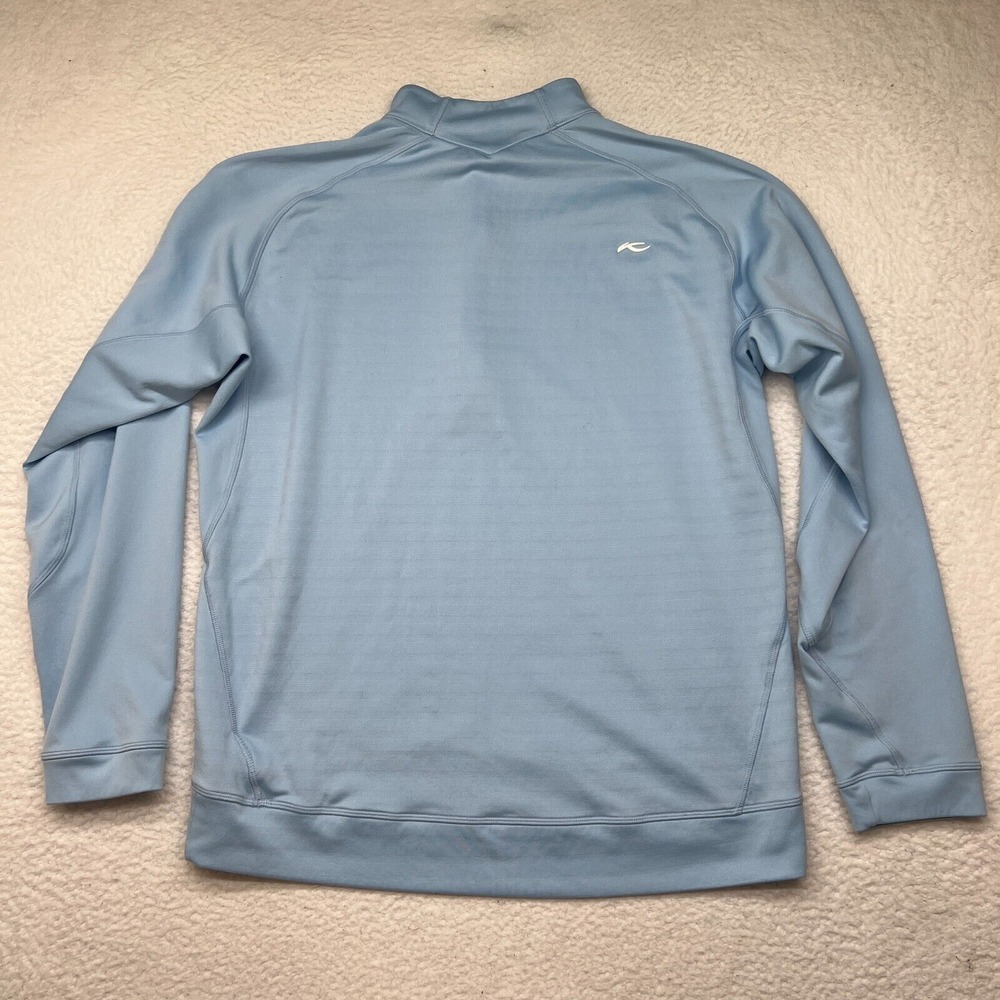KJUS Golf Quarter Zip Performance Stretch Large Mens Blue Active Long Sleeve - Picture 10 of 12